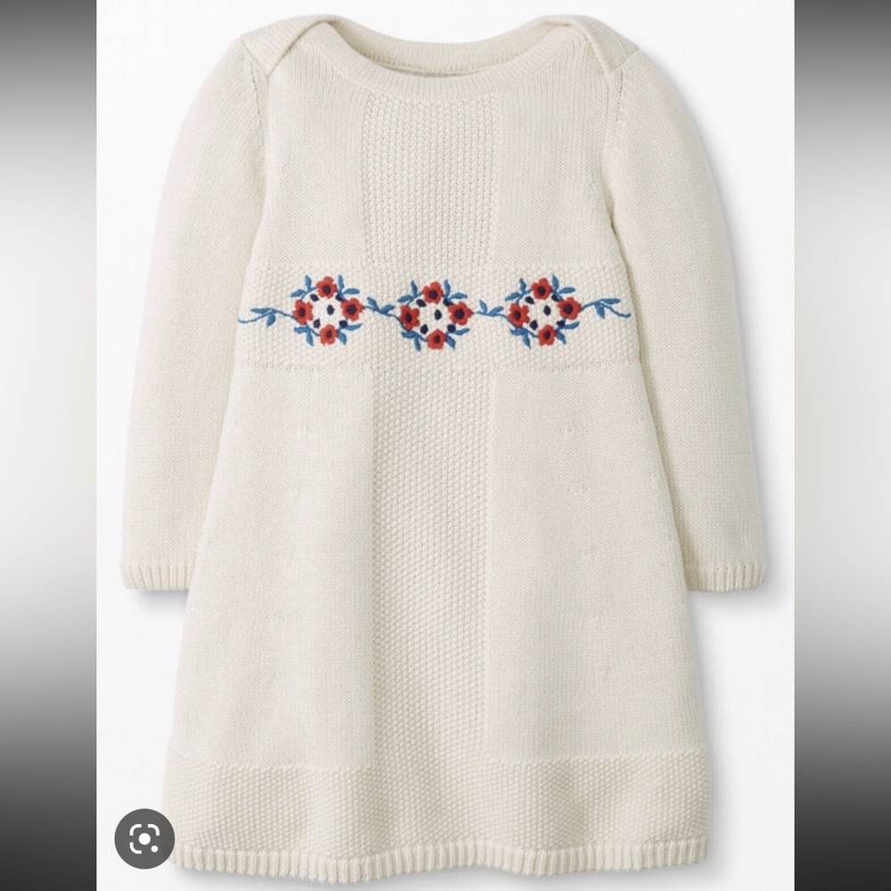 Hanna Andersson Embroidered Sweater Knit Dress